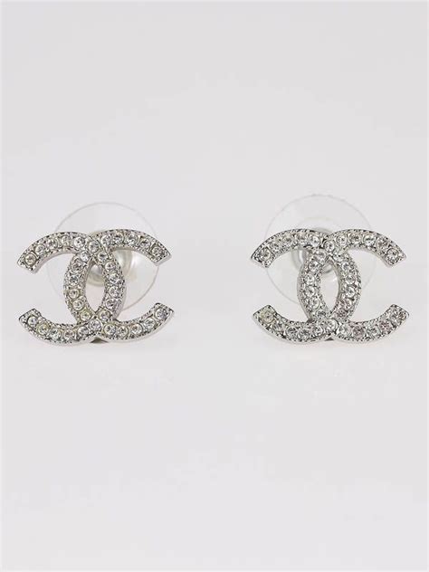 channel stud earrings|chanel swarovski earrings.